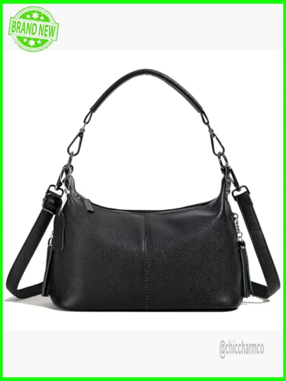 Small Hobo Bag with Adjustable Strap, Removable Handles, Multiple Pockets